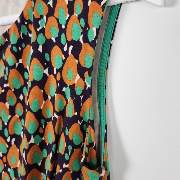 Boden DARCEY Twist Front WH649 Green Print Jersey Knit Sleeveless Size 12 Dress - Picture 6 of 10